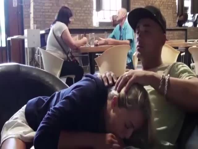 best of Blowjob Girl in bar giving