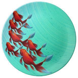 Asian carp motif plate