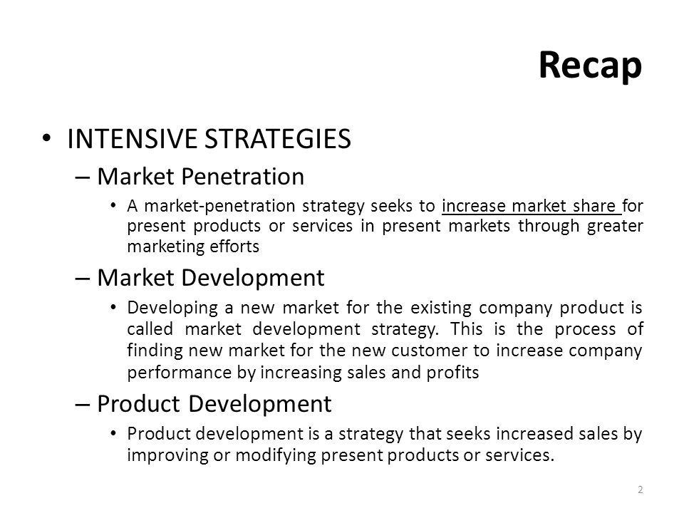 Strategies for market penetration