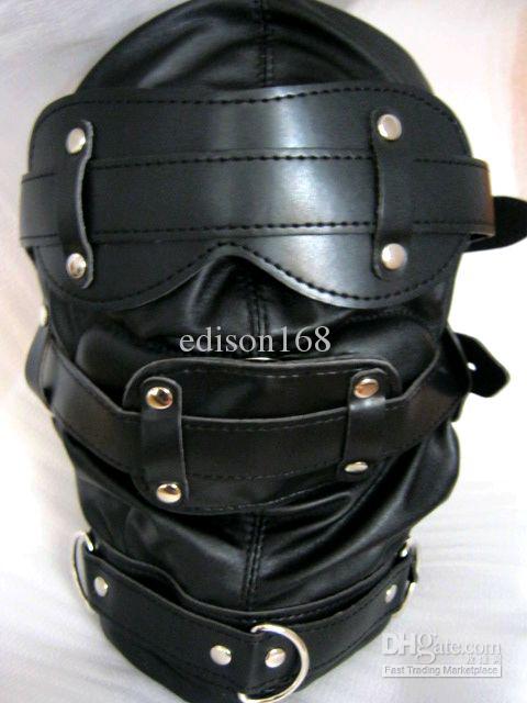 Bdsm hood leather mask