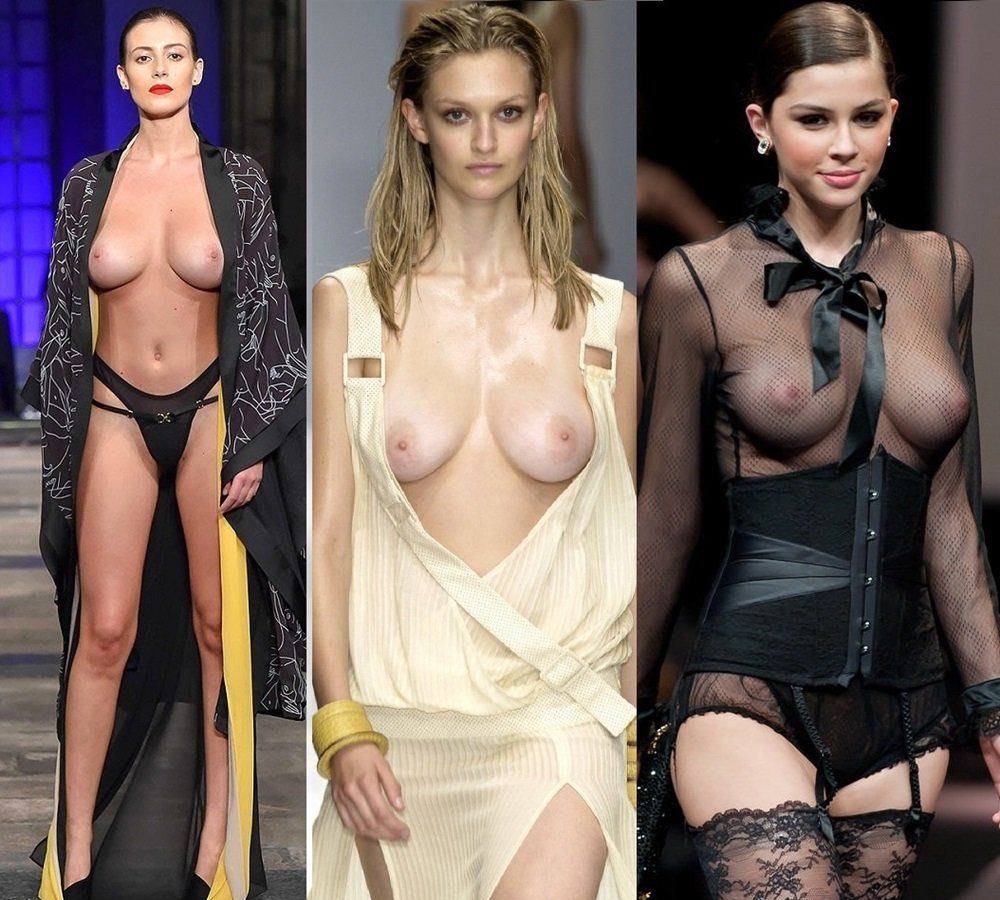 Black models on the runway nude