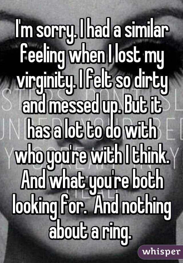 best of Lost when Felt i it virginity