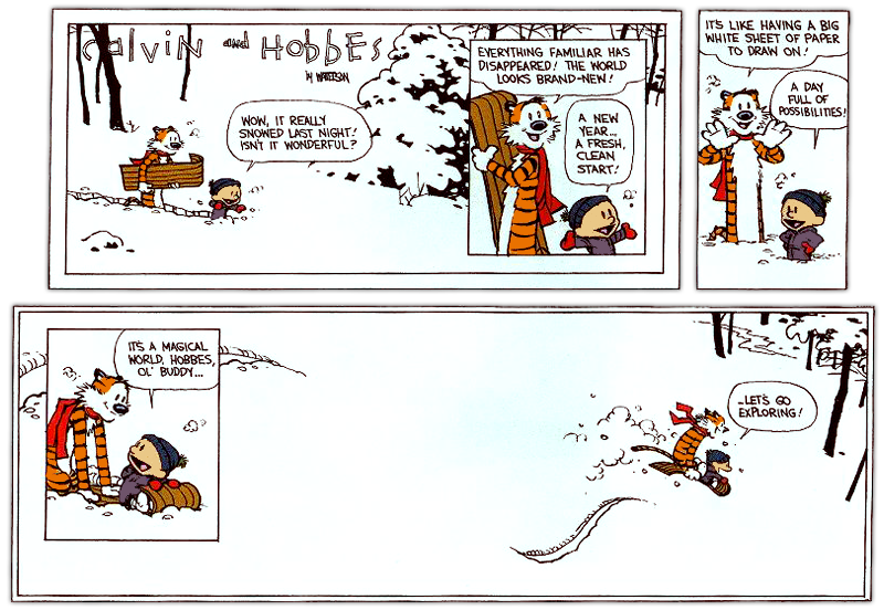 Green T. reccomend Calvin and hobbes last strip