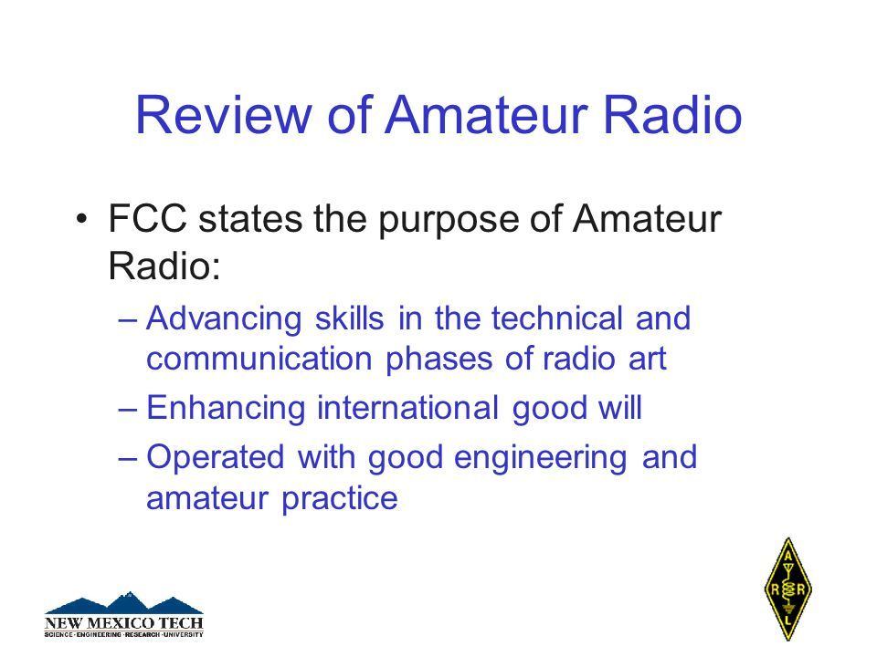 The T. reccomend Good amateur radio practice Amateur