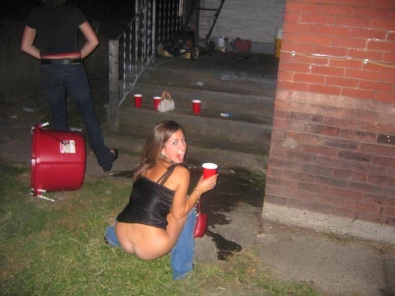 Girls caught peeing at party