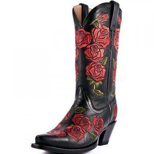 Cowboy boots with roses