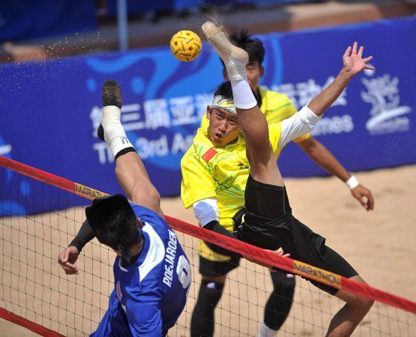 Asian foot volleyball