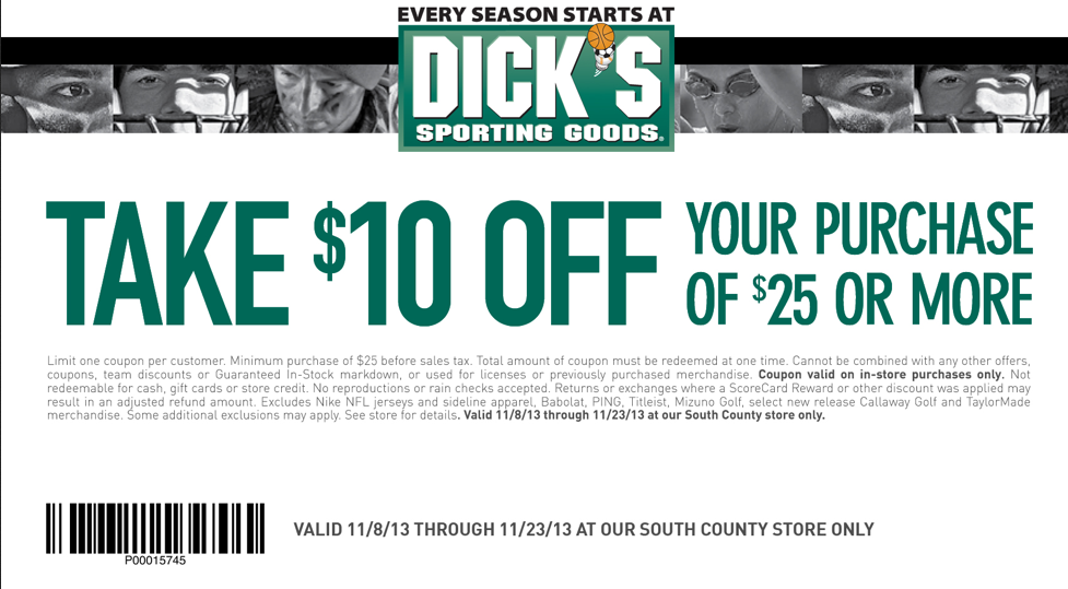 Herald reccomend Dick sporting goods in store coupons
