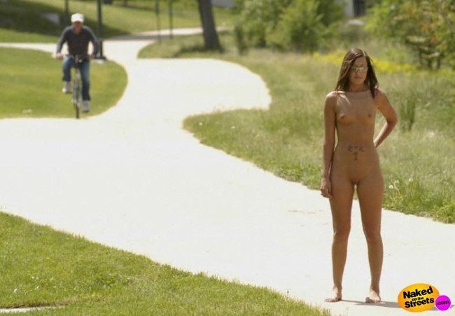 Girl naked on trail