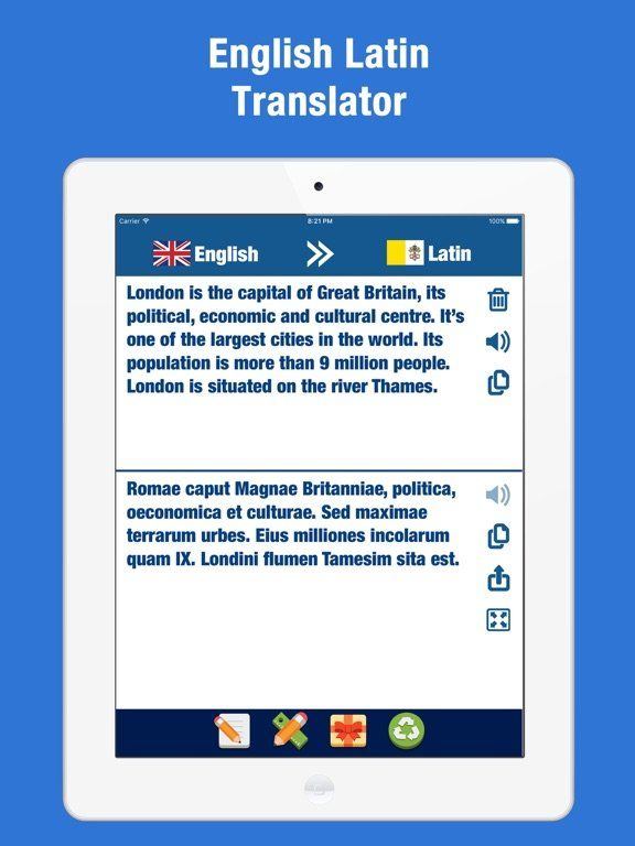 Navigator reccomend Latin to english text translator