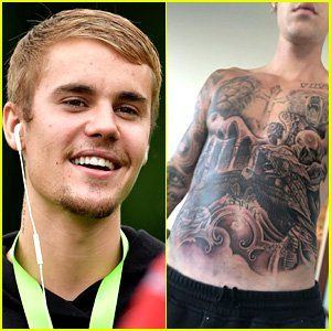 Justin bieber shirtless tattoos