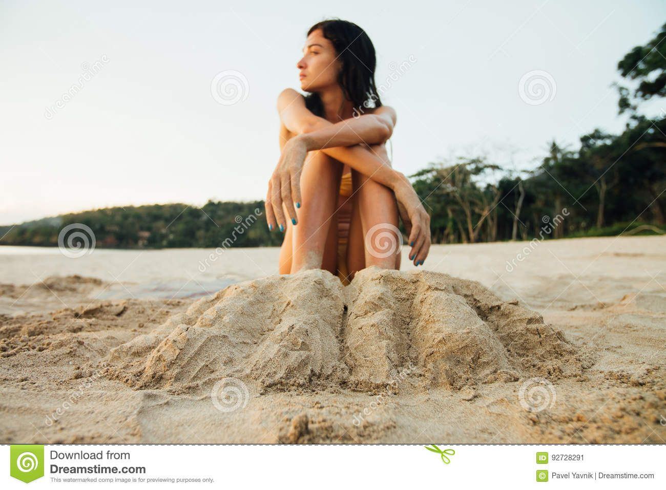 best of Girl buried on beach Nude