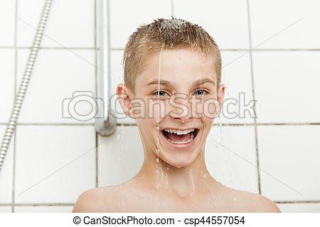 Young boy shower